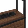 vidaXL Storage Headboard with Charging Station Brown oak 75 cm