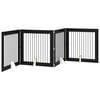 vidaXL Foldable Dog Gate with Stands 4 pcs Black Oak 401 cm
