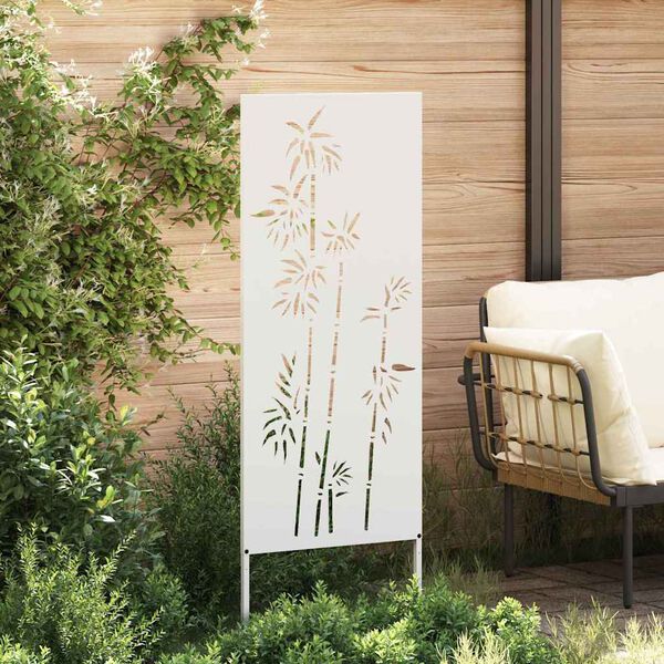 vidaXL Garden Privacy Screen White 50 x 140 cm Cold-rolled steel