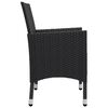 vidaXL 3 Piece Garden Bistro Set Poly Rattan and Tempered Glass Black