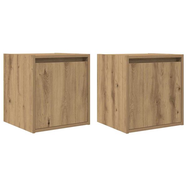 vidaXL Wall-Mounted Bedside Cabinets 2 pcs Artisan Oak 38x34x40 cm