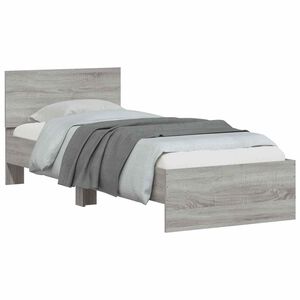 vidaXL Bed Frame with Headboard Grey Sonoma 80 x 200 cm