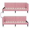 vidaXL Corner Bed Frame with Headboard Pink 90 cm x 200 cm Velvet
