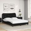 vidaXL Bed Frame with LED without Mattress "Hvar" Black 140x190 cm