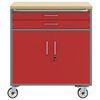 vidaXL Workshop Bench with Drawer Red and Grey 75 x 45 x 85 cm