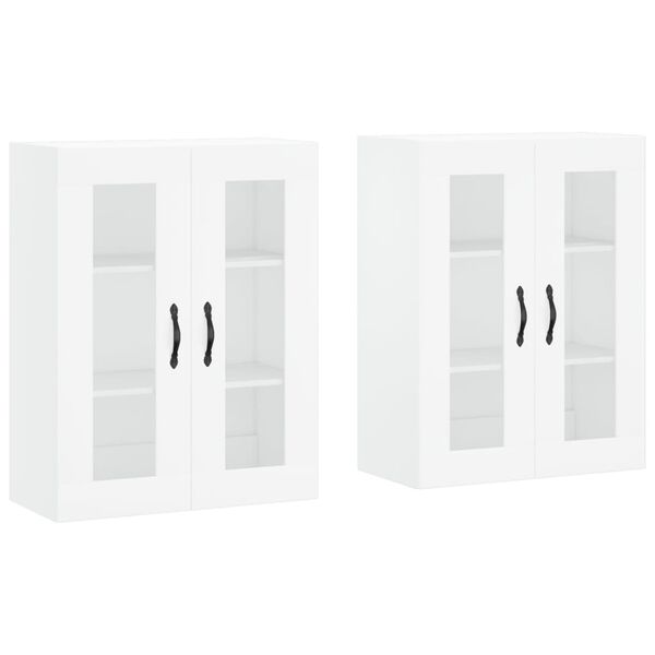 vidaXL Wall Mounted Cabinets 2 pcs White Engineered Wood