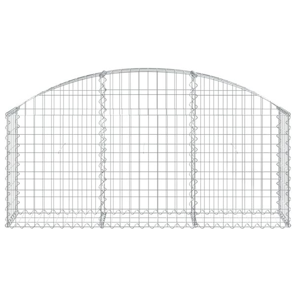 vidaXL Arched Gabion Basket 150x30x60/80 cm Galvanised Iron