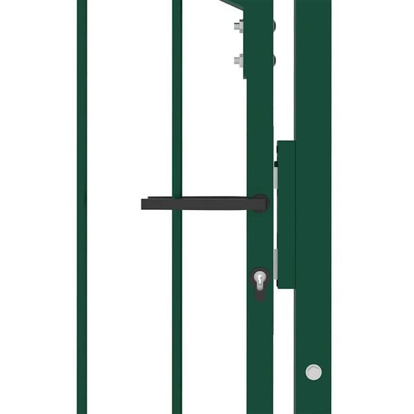 vidaXL Fence Gate with Spikes Steel 100x150 cm Green
