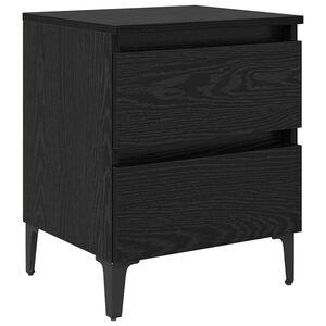 vidaXL Bedside Cabinet Black oak 40 x 35 x 50 cm Engineered wood