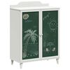 vidaXL Sideboard with Chalkboard White 80 x 40 x 110 cm