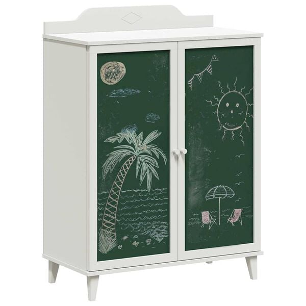 vidaXL Sideboard with Chalkboard White 80 x 40 x 110 cm