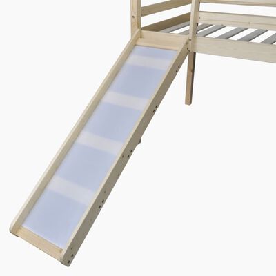 Loft Bed With Slide Ladder Natural Colour Pirate-themed
