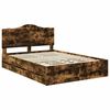 vidaXL Bed Frame with Drawer Smoked Oak 160 x 200 cm Engineer Wood