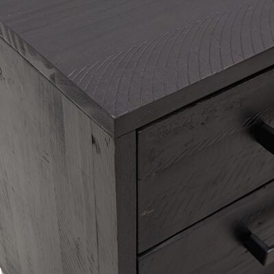 vidaXL Bedside Cabinet Black 36x30x45 cm Solid Pinewood