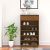 vidaXL Shoe Cabinet Honey Brown 60x34x105 cm Solid Wood Pine