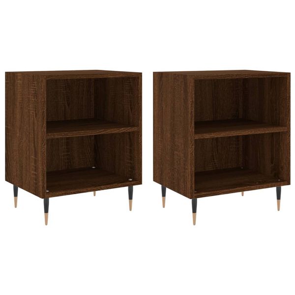 vidaXL Bedside Cabinets 2 pcs Brown Oak 40x30x50 cm Engineered Wood