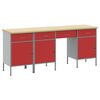vidaXL Work Cabinet with Drawer with Lock 4 pcs Red 200 x 55 x 85 cm
