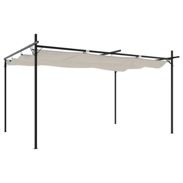 vidaXL Pergola with Retractable Roof Cream 395x292x230 cm