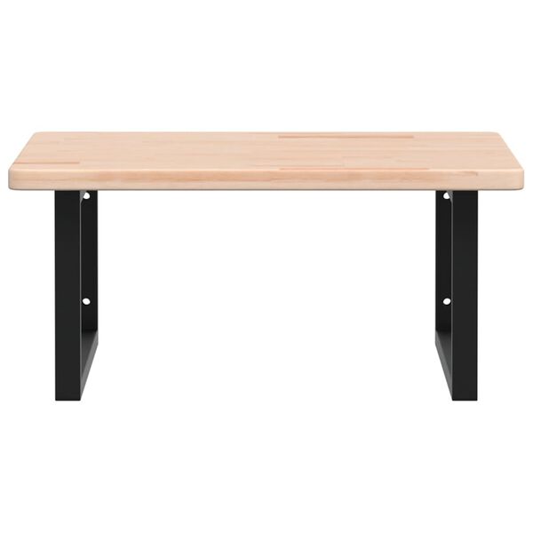 vidaXL Basin Shelf Wall Mounted Steel and Solid Wood Oak