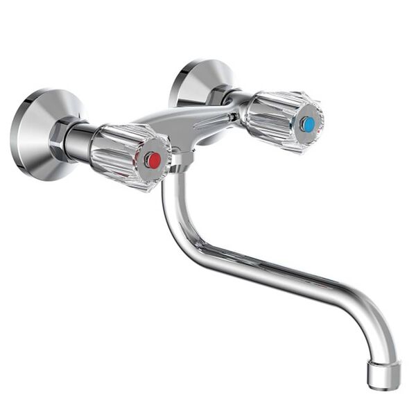 SCH&Uuml;TTE 2-Handle Wall Sink Mixer BRILLANT Chrome