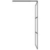 vidaXL Walk-in Shower Wall 100x195 cm Frosted ESG Glass Black