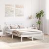 vidaXL Bed Frame with Headboard White 140 x 190 cm Solid Pine wood