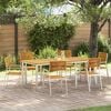 vidaXL Garden Dining Set 7 pcs Brown Solid Acacia Wood