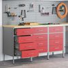 vidaXL Work Cabinet with Drawer 3 pcs Red and Grey 75 x 45 x 85 cm