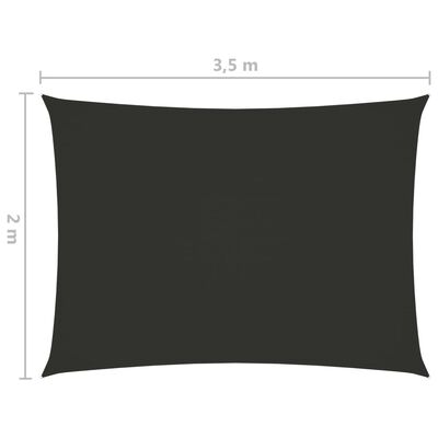 vidaXL Sunshade Sail Oxford Fabric Rectangular 2x3.5 m Anthracite