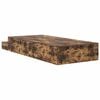 vidaXL Storage Bed Frame with Drawer Smoked Oak 80 cm Engineered Wood