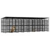 vidaXL Outdoor Dog Kennel with Roof Steel 14.75 m&sup2;