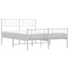 vidaXL Metal Bed Frame without Mattress with Footboard White 140x200cm