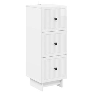 vidaXL Drawer Cabinet High Gloss White 33 x 34.5 x 90 cm