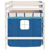 vidaXL Kids' Loft Bed with Curtains without Mattress Blue 80x200cm