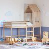 vidaXL Loft Bed with Ladder and Roof without Mattress 90x190 cm Single