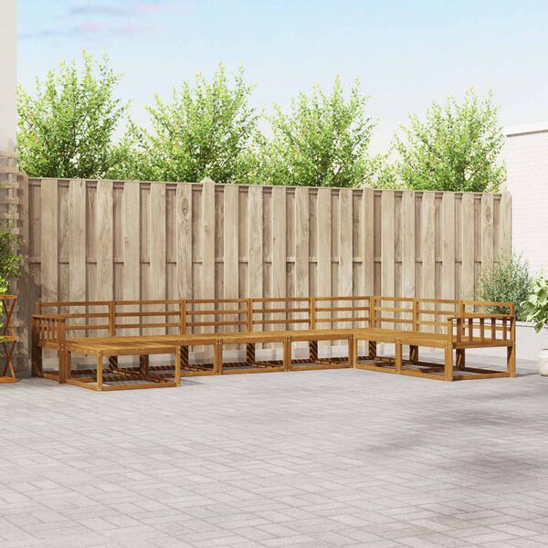 vidaXL Outdoor Sofa Set 8 pcs Natural Solid Acacia Wood