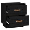 vidaXL Bedside Cabinet Black 40x34x45 cm Solid Wood Pine