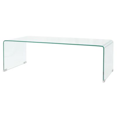 vidaXL Coffee Table Tempered Glass 98x45x30 cm Clear
