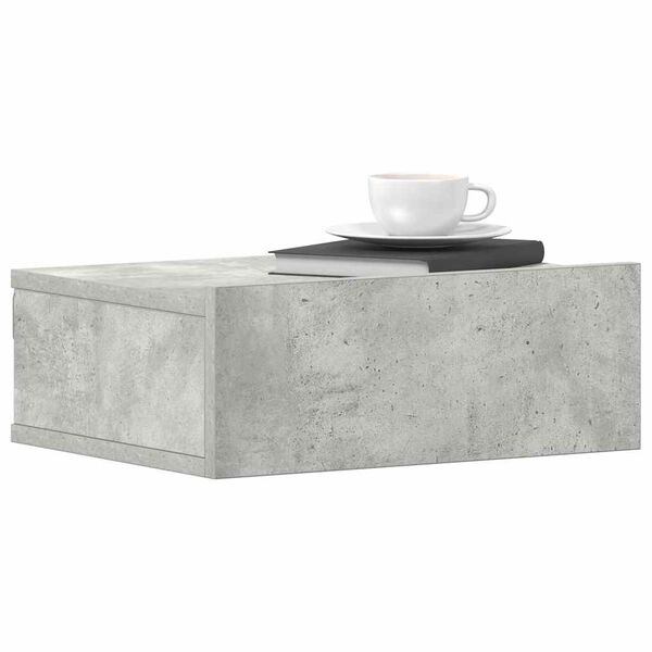 vidaXL Floating Nightstands 2 pcs Concrete Grey 40x30x15 cm Engineered Wood