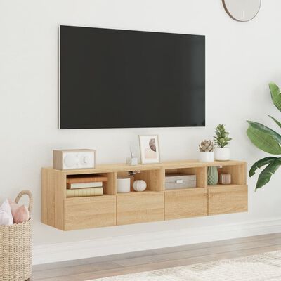 vidaXL TV Wall Cabinets 2 pcs Sonoma Oak 60x30x30 cm Engineered Wood