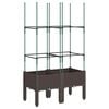 vidaXL Garden Planter with Trellis Brown 80x40x142,5 cm PP