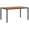 vidaXL Garden Table 150x90x75 cm Poly Rattan and Acacia Wood Black