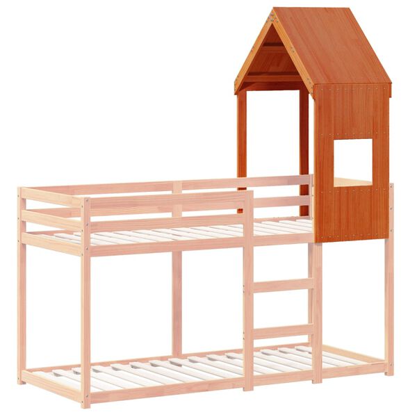 vidaXL Kids' Bed Roof Wax Brown 55x99x139.5 cm Solid Wood Pine