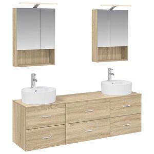 vidaXL Bathroom Furniture Set 5 pcs Sonoma Oak
