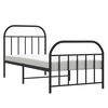 vidaXL Metal Bed Frame without Mattress with Footboard Black 80x200cm