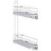 vidaXL Pull-Out Wire Basket with 2-Tier Silver 47x12x56 cm