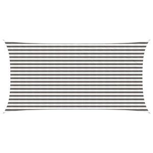 vidaXL Sunshade Sail 2.5 x 5 m HDPE Rectangular Light Grey and White