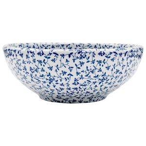 vidaXL Countertop Basin White and Blue Round &Phi;41x14 cm Ceramic