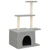vidaXL Cat Tree with Sisal Scratching Posts Light Grey 110 cm