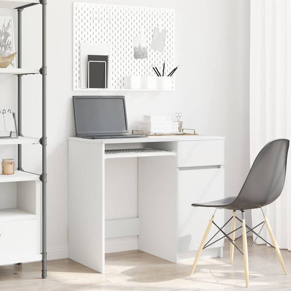 vidaXL Desk White 86x49x76 cm Engineered Wood